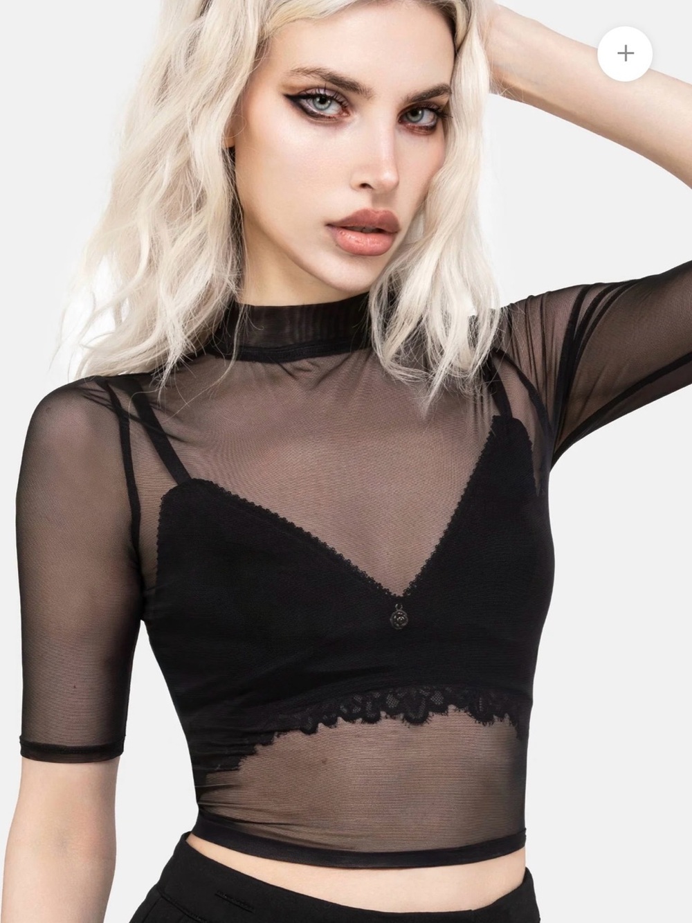 Disturbia Jinx Mesh Short Sleeve Top